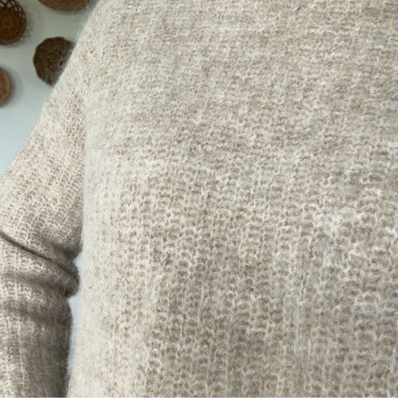 Opus •S• Parja Oatmeal Wool Alpaca Blend Neutral Turtleneck Sweater - Picture 8 of 12
